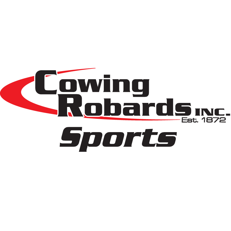 Logo for Cowing Robards Inc. Sports, featuring bold black text, a red curved swoosh, and the tagline “Est. 1872” to the right of “INC.” on a white background, highlighting the legacy of Cowing Robards.
