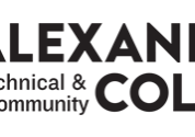 Logo for Alexandria Technical & Community College, featuring a stylized red "A" on the left and the college name in bold black text to the right—ideal for promoting Mechatronics Summer Camp for grades 10-12.