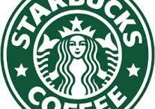 Green and white Starbucks Coffee logo featuring a twin-tailed mermaid, or siren, inside a circular border with the words "Starbucks Coffee" prominently displayed around the image.