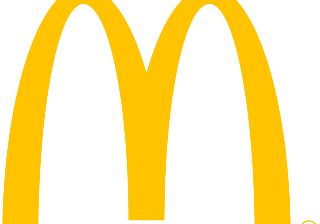 The image shows the McDonald's logo, featuring a bold, yellow letter "M" shaped like two golden arches on a transparent background, representing the iconic McDonald's brand.