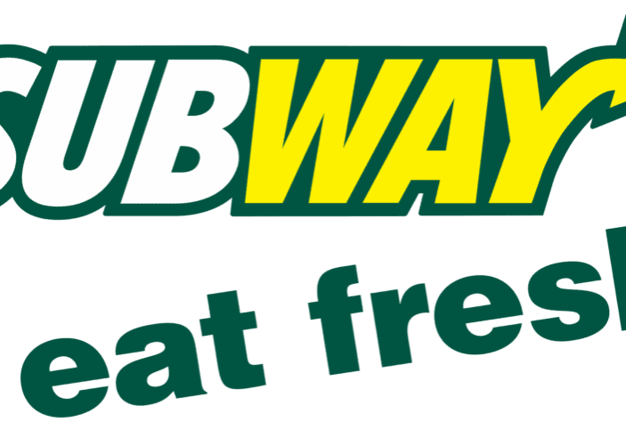 Subway South logo with the word "SUBWAY" in green and yellow letters above the slogan "eat fresh." in bold green text, representing the Subway restaurant at the South location.